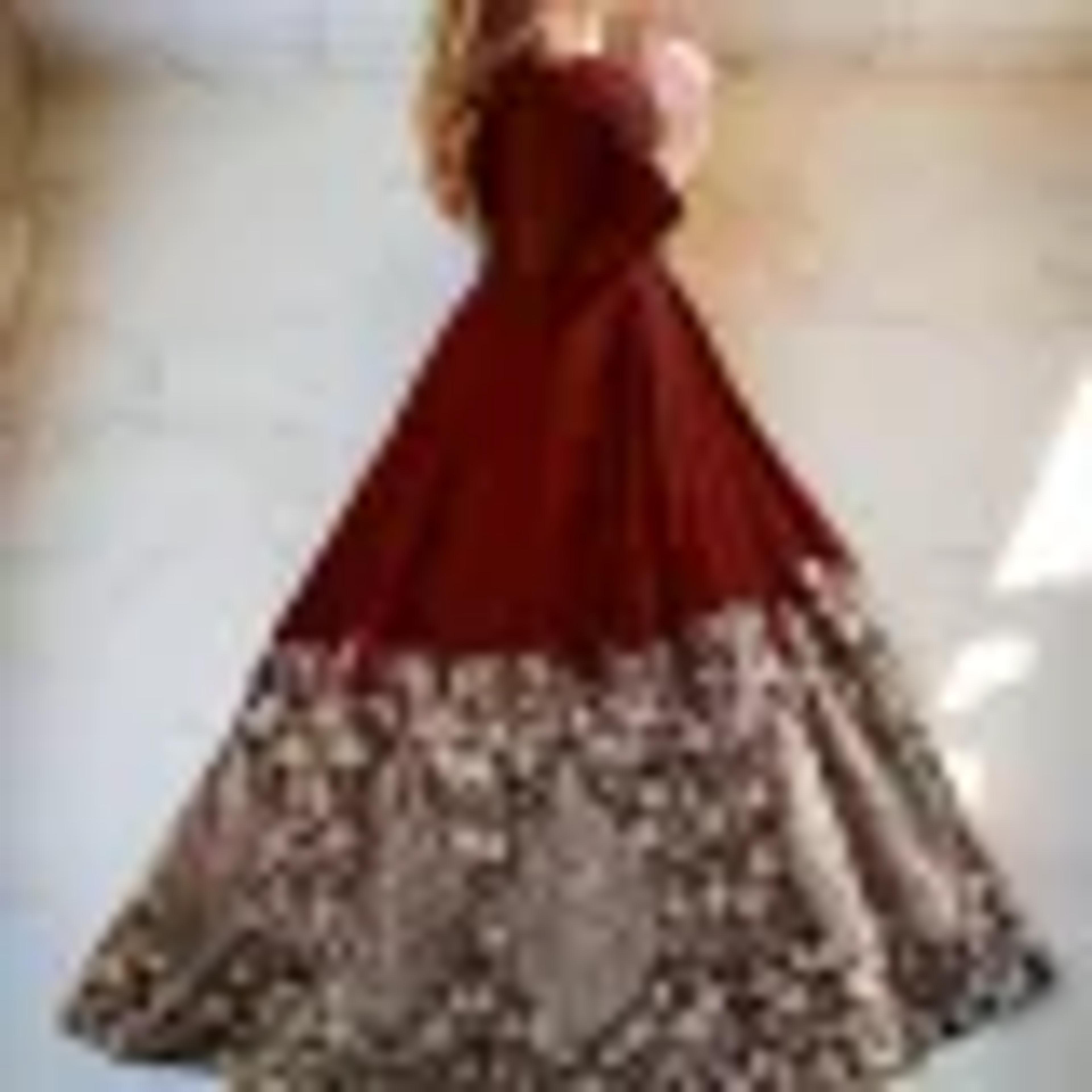 Designer Heavy Embroidered Chiffon Maxi Dress Stitched Ready-to-Wear Wedding Party Wear for Girls & Women - Daraz.pk image 6