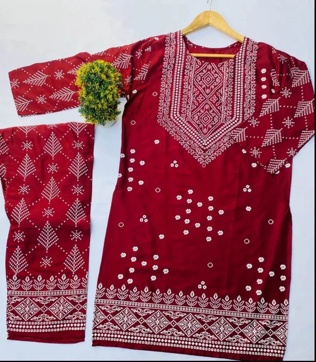 Clothing Collection Stitched New chunri 2pc Dress for Women - Dress For Girls - Dress For Women - Stitched Suit for Girls - Stitched Suit For Women - Image 3