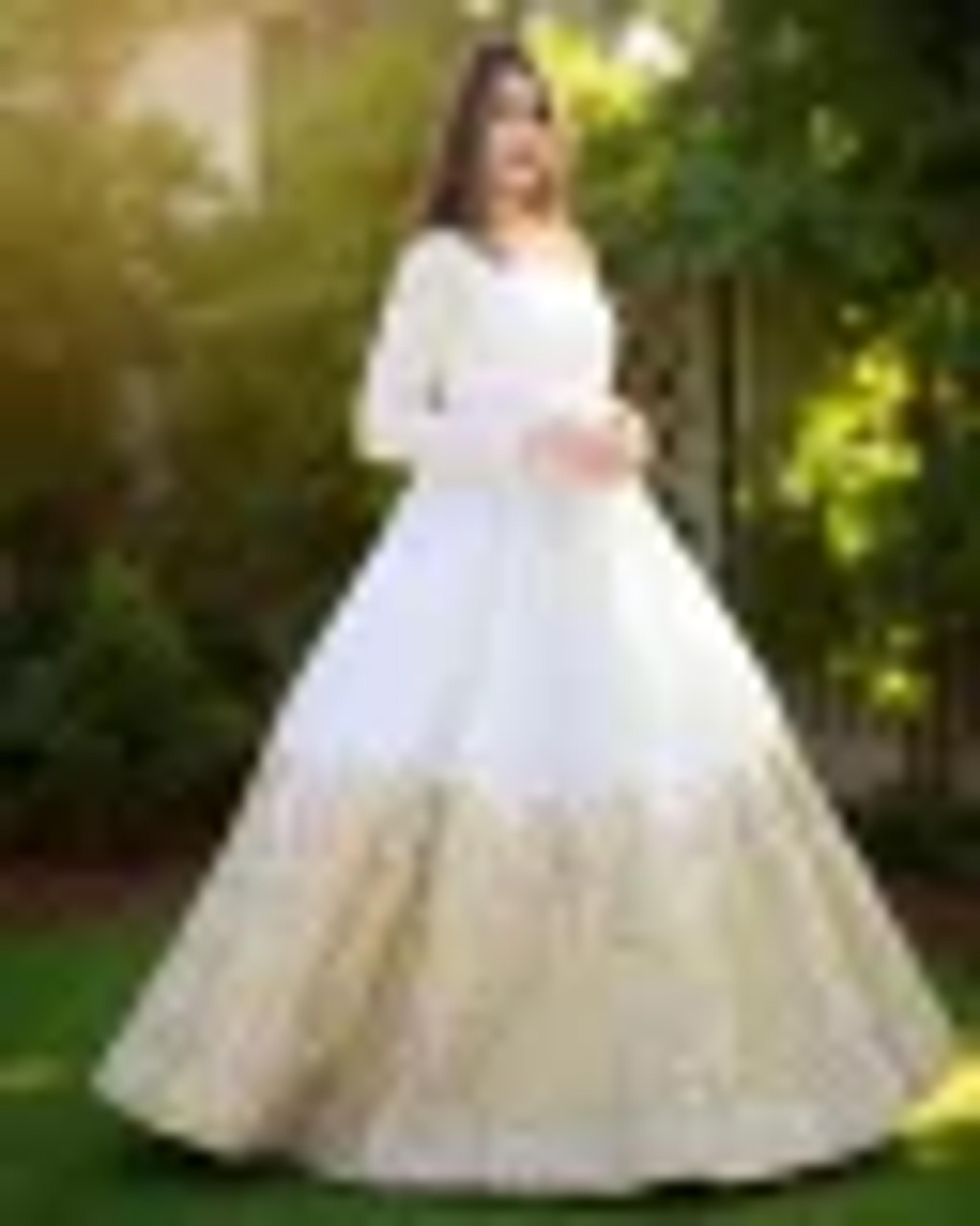 Designer Heavy Embroidered Chiffon Maxi Dress Stitched Ready-to-Wear Wedding Party Wear for Girls & Women - Daraz.pk image 1