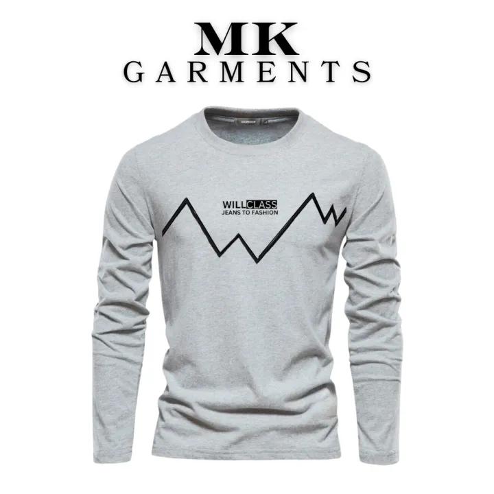 MK Garments - T Shirt Men Autumn Men Long Sleeve T-shirt Stripe Shirt New Tshirt T Shirts O-Neck Casual Black