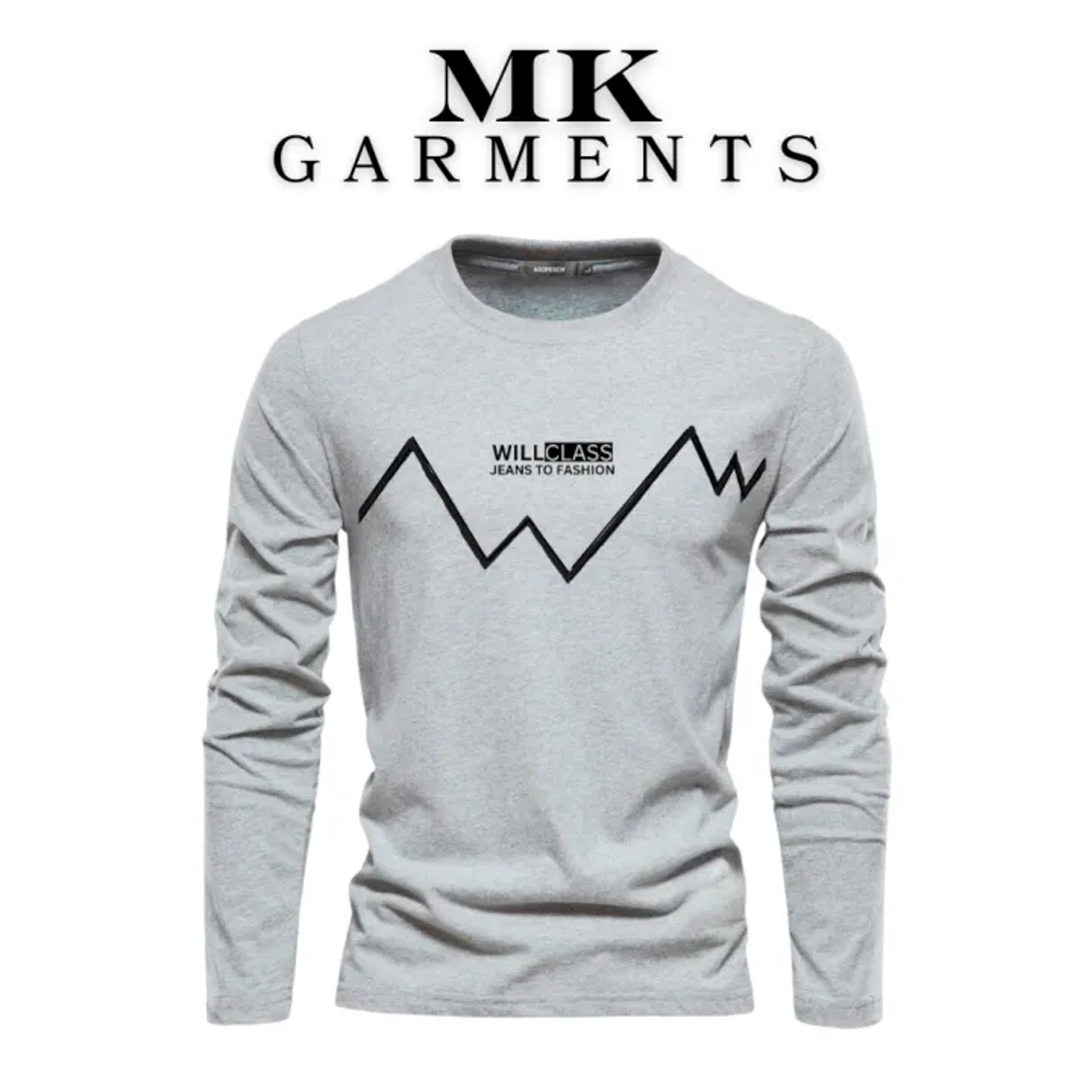 MK Garments - T Shirt Men Autumn Men Long Sleeve T-shirt Stripe Shirt New Tshirt T Shirts O-Neck Casual Black image 1