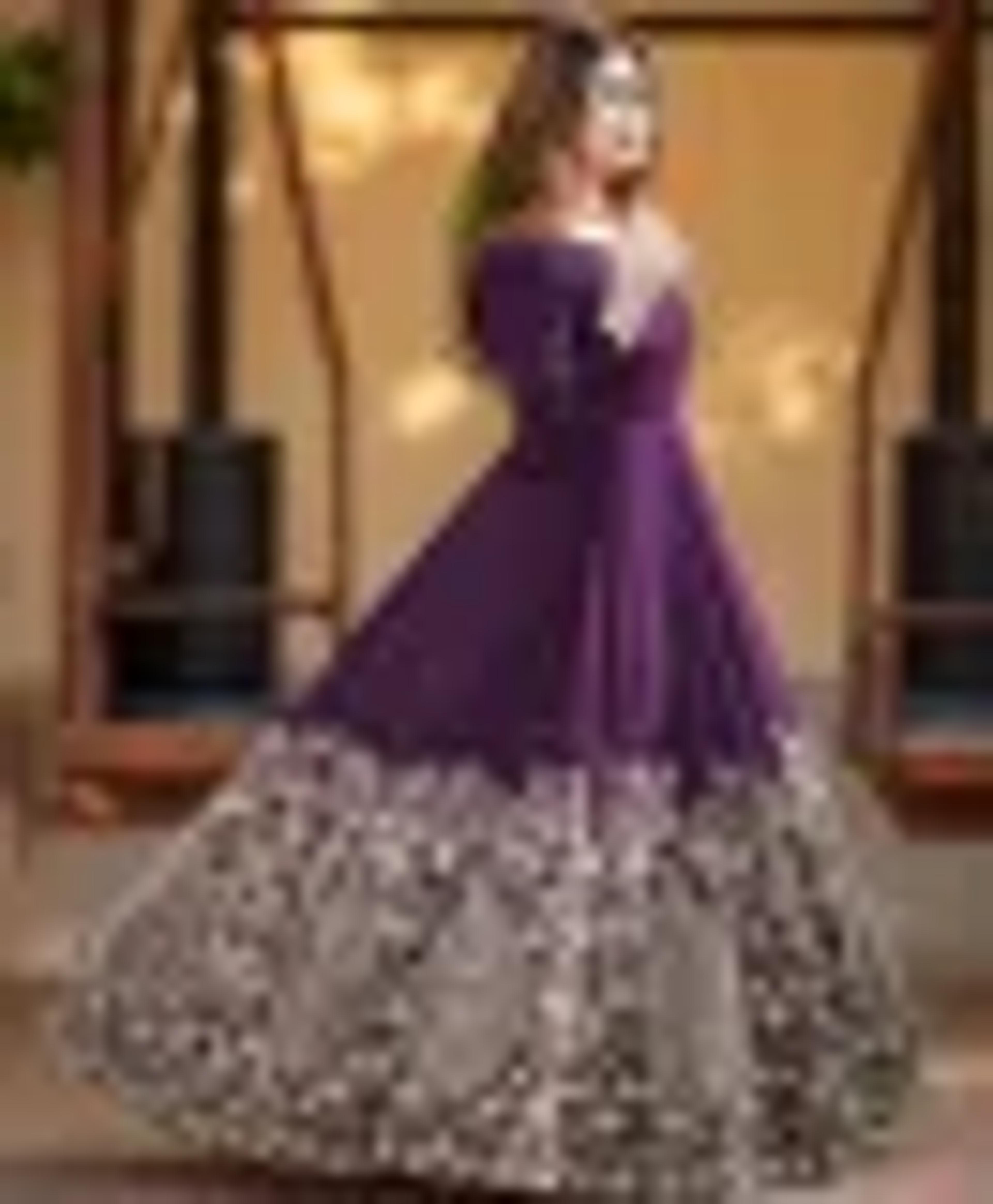 Designer Heavy Embroidered Chiffon Maxi Dress Stitched Ready-to-Wear Wedding Party Wear for Girls & Women - Daraz.pk image 5