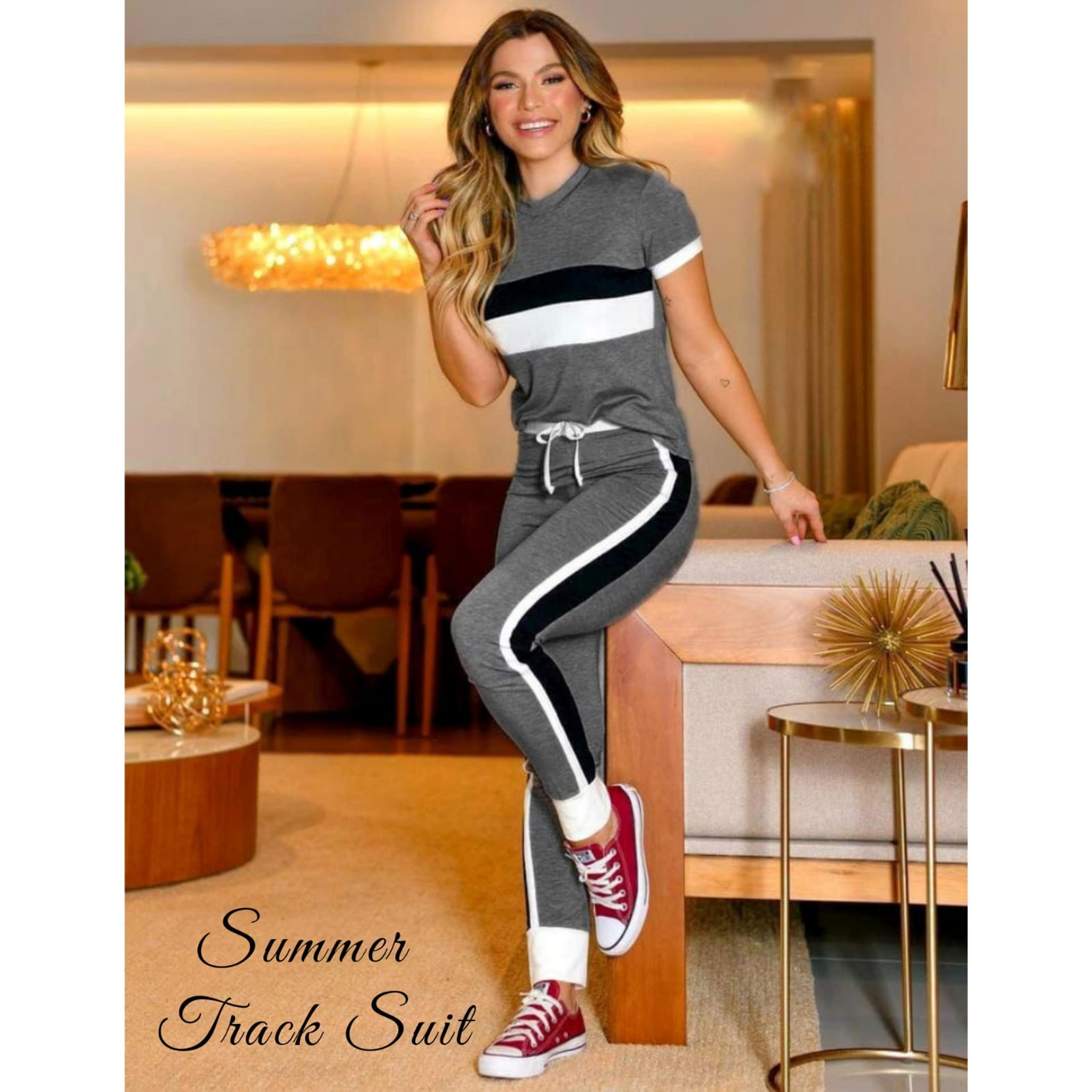 Stylish Double Panel Tracksuit For Girls - Soft & Comfortable Tshirts For Girls & Women image 2