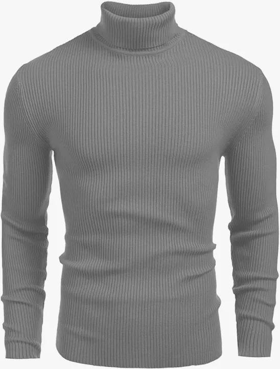 Men Slim Fit Lightweight Long Sleeve Turtleneck-Highneck Sweatshirt