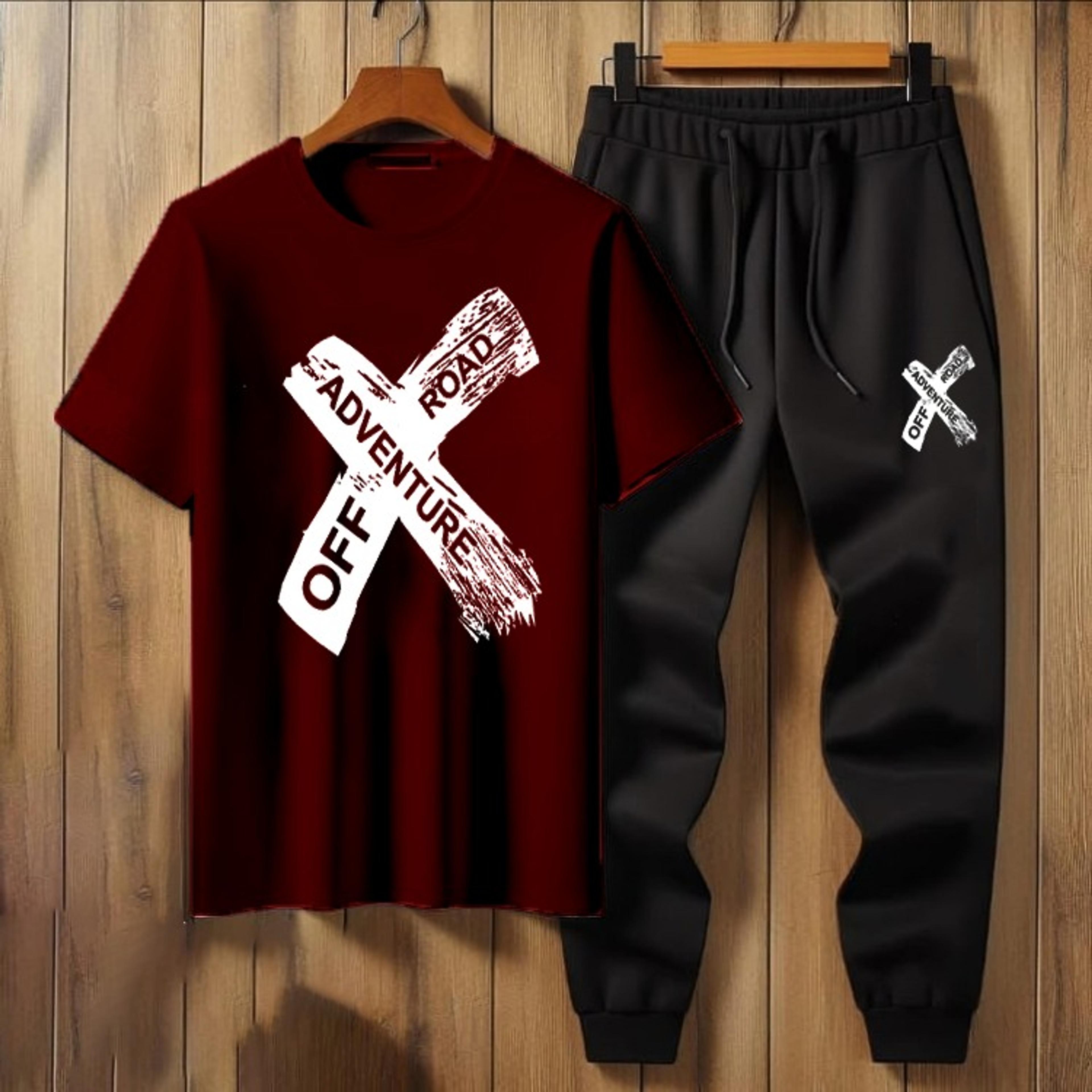 Summer Collection Adventure X Printed Tracksuit T-shirt & Trouser Trendy Fashion Arrival Gym Sports Outdoor Casual Wear tshit Track Suits for Men at Full Circle Clothing image 4