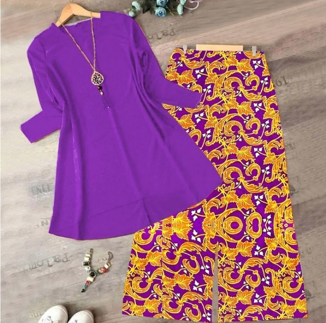 Beautiful Elegant Casual Ware Summer 2 Piece Stitched Suit - Image 3