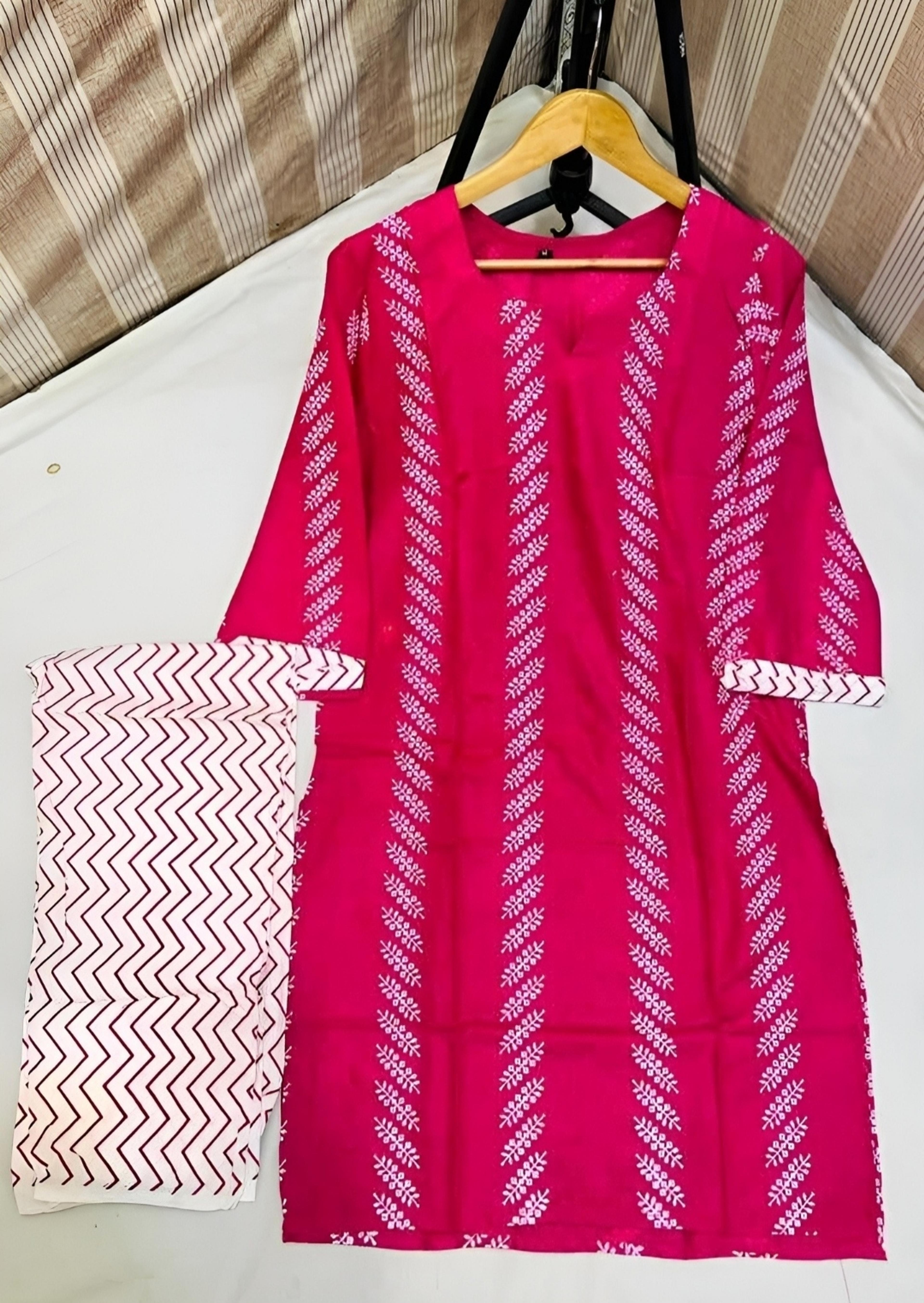 New stylish Collection stitched line print 2pc dress image 4