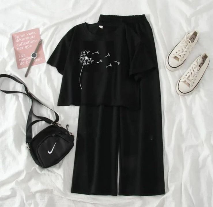 Summer Soft & Comfy Casual Suit Crop Top With Flapper Trouser Combo For Women And Girls - Image 4