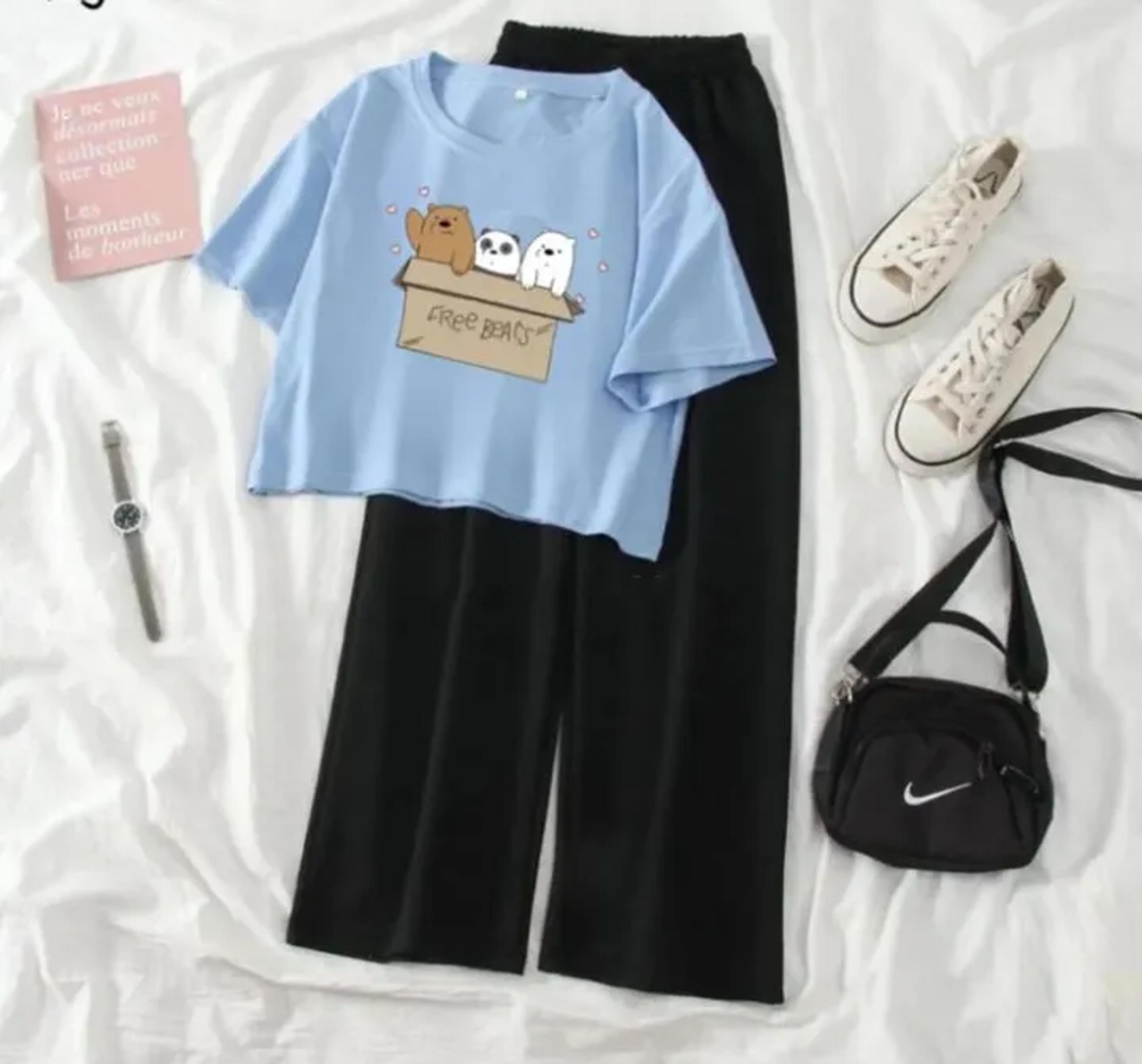 Crop Top and Flapper Trouser Ensemble for Women and Girls image 1