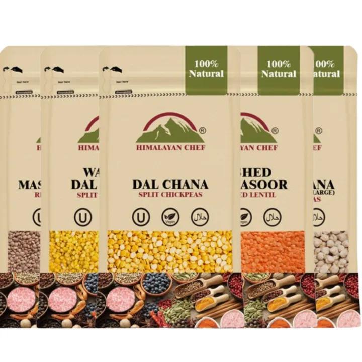 (Pack of 5) Himalayan Daal Masoor Washed | Daal Mong Washed, Daal Chana, White Channa Large , Masoor Whole - 454 G Each