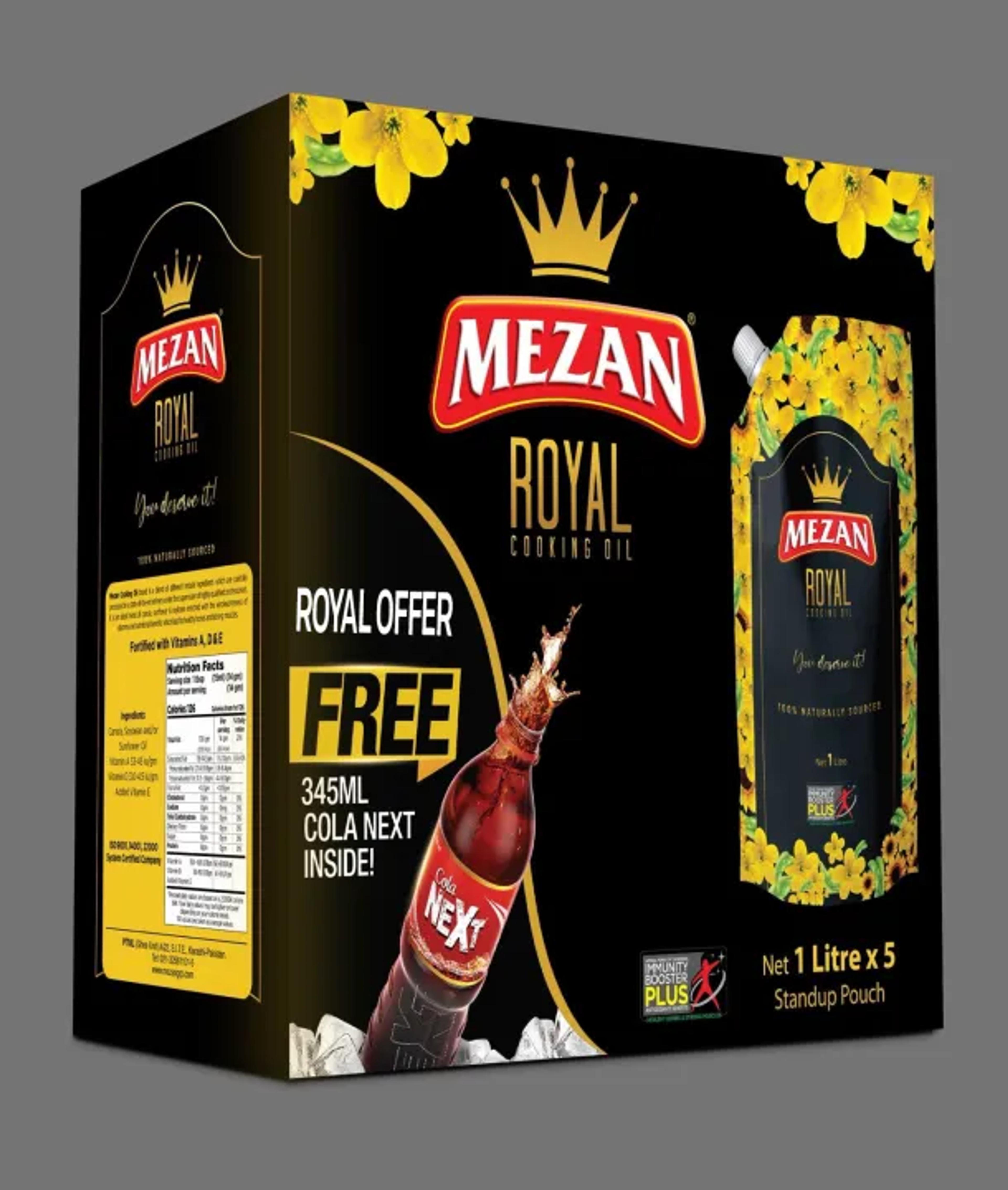 Mezan Royal Cooking Oil 1x5 Ltr Carton image 1