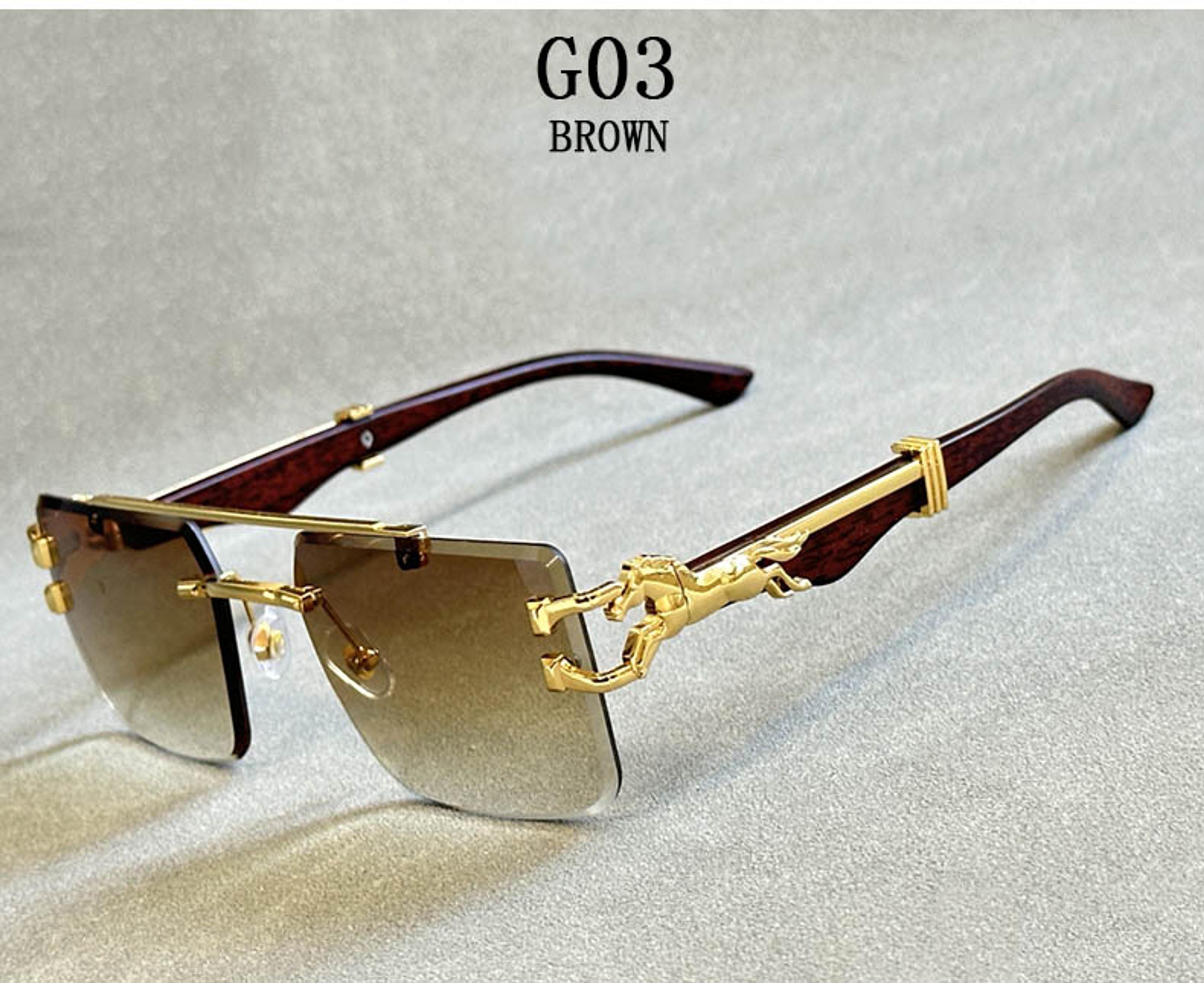 2024 Square Sunglasses For Men New Luxury Vintage Designer Rimless Sunglasses Women Trendy Fashion Glasses Gafas De Sol Hombre image 1