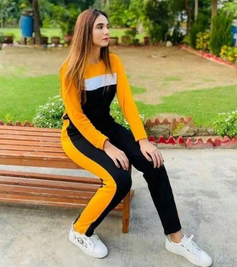 Stylish Double Panel Tracksuit For Girls - Soft & Comfortable Tshirts For Girls & Women - Image 1