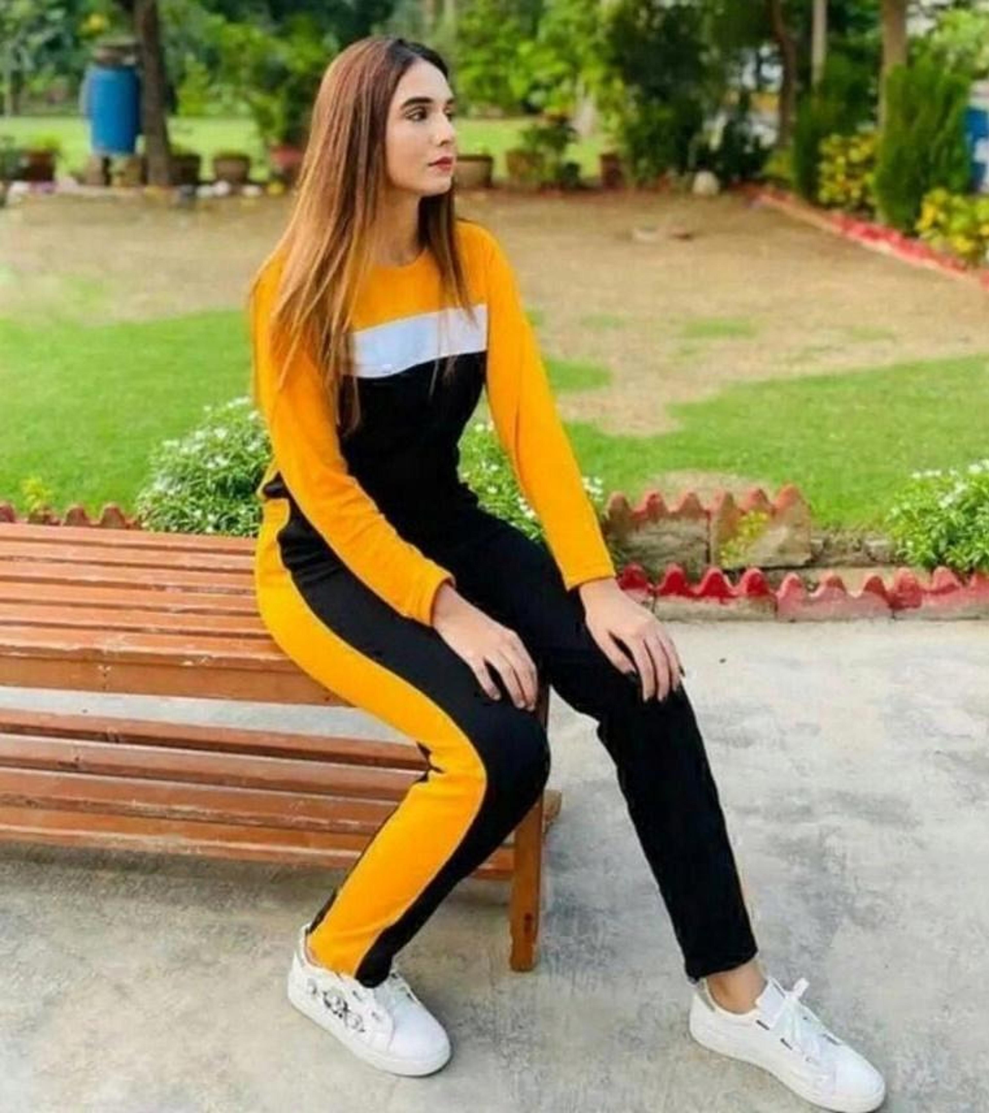 Stylish Double Panel Tracksuit For Girls - Soft & Comfortable Tshirts For Girls & Women image 1