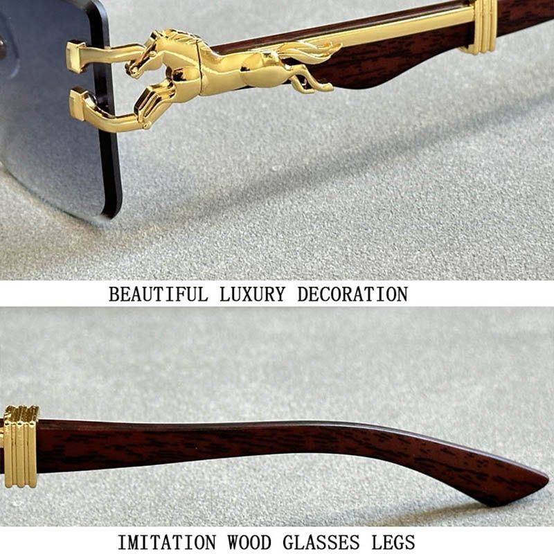 2024 Square Sunglasses For Men New Luxury Vintage Designer Rimless Sunglasses Women Trendy Fashion Glasses Gafas De Sol Hombre - Image 6