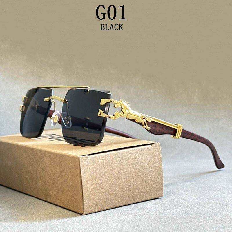2024 Square Sunglasses For Men New Luxury Vintage Designer Rimless Sunglasses Women Trendy Fashion Glasses Gafas De Sol Hombre - Image 3