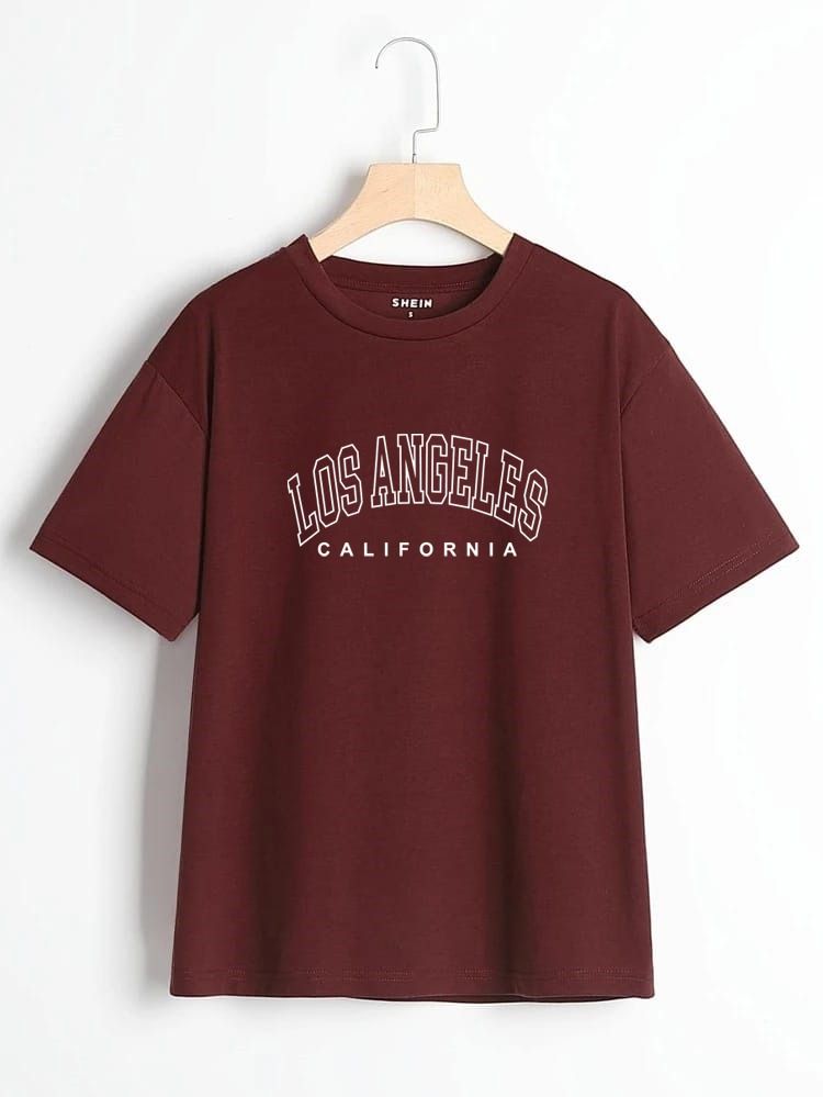 Stylish Cotton T-shirt for Girls and Women - Los Angeles Printed Casual Top - Image 6