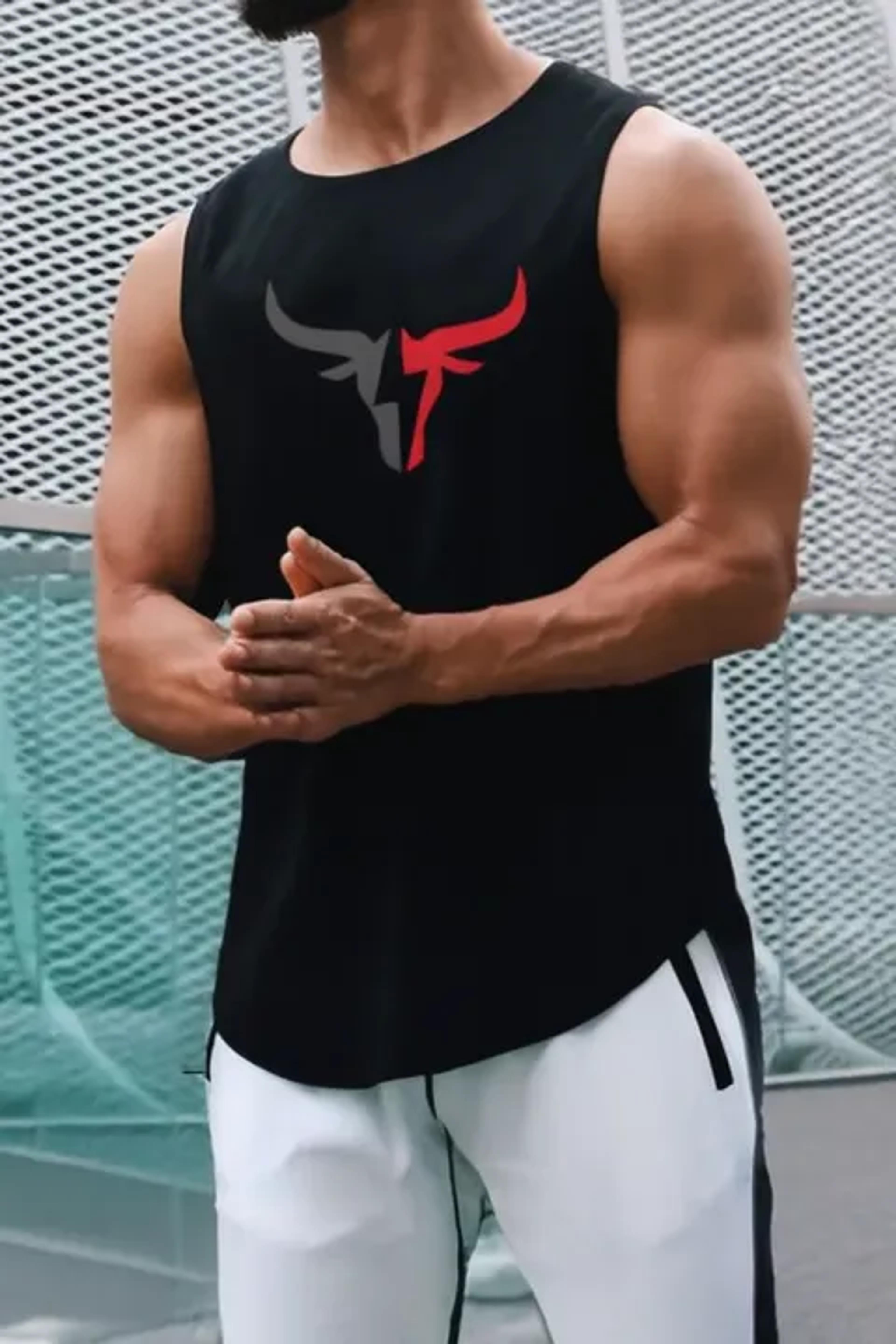 Men's Athletic Tank Tops - Summer Performance Gym Sleeveless Shirts - Soft Breathable - Muscle Fit Crew Neck Sportswear - Solid Color Basketball Training Vests image 1