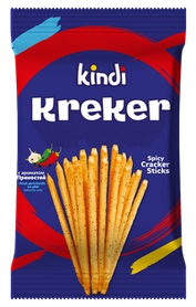 Crackers with red, black flavors peppers and dill