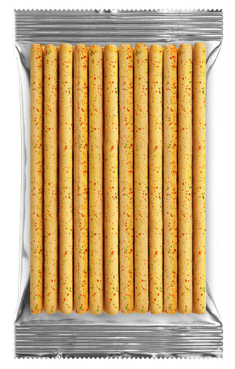 Crackers with red, black flavors peppers and dill