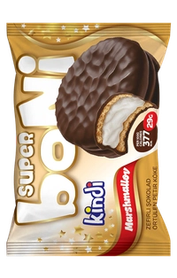 Superboni kindi marshmallow cocoa cookies with confectionery glaze