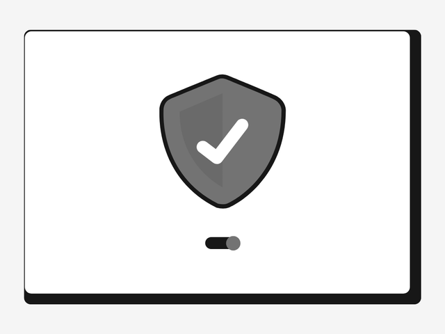 Safety shield with check mark