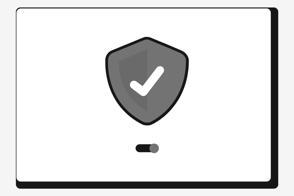 Safety shield with check mark