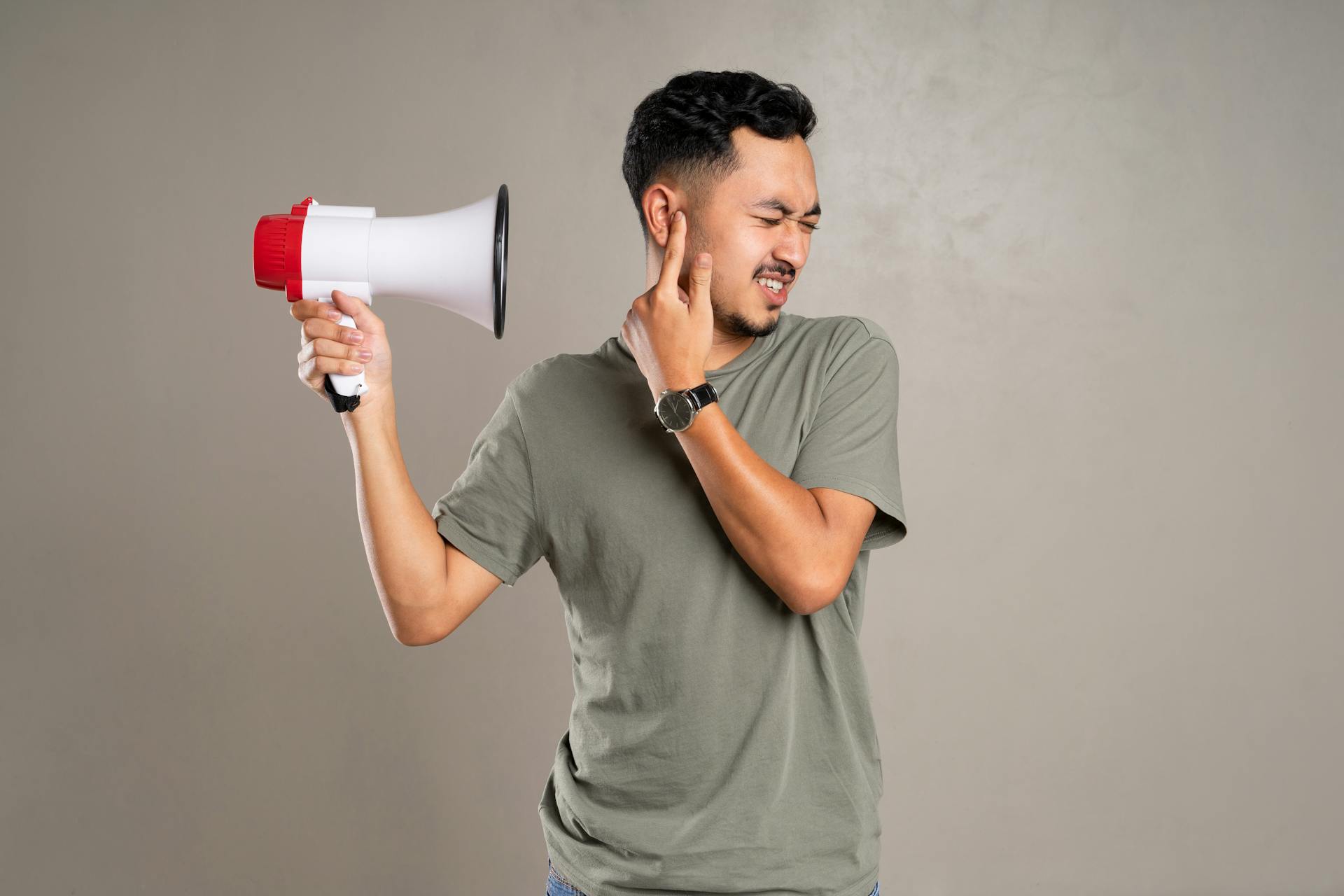 Man holding a megaphone