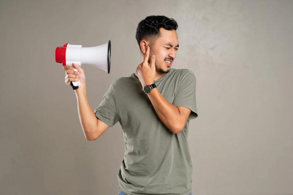 Man holding a megaphone