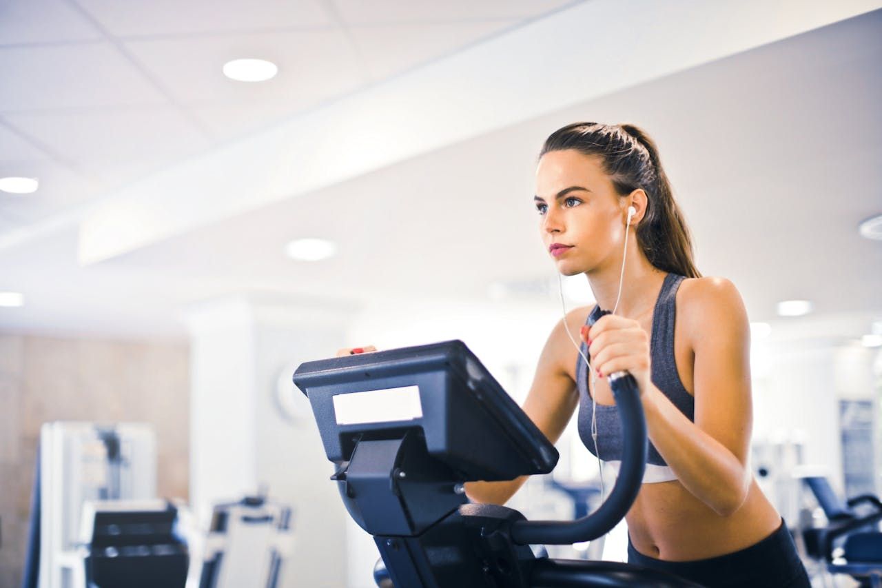 Woman on a treadmill