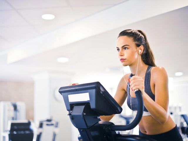 Woman on a treadmill