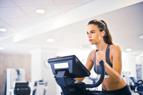 Woman on a treadmill