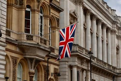 British Flag on a Historic Building