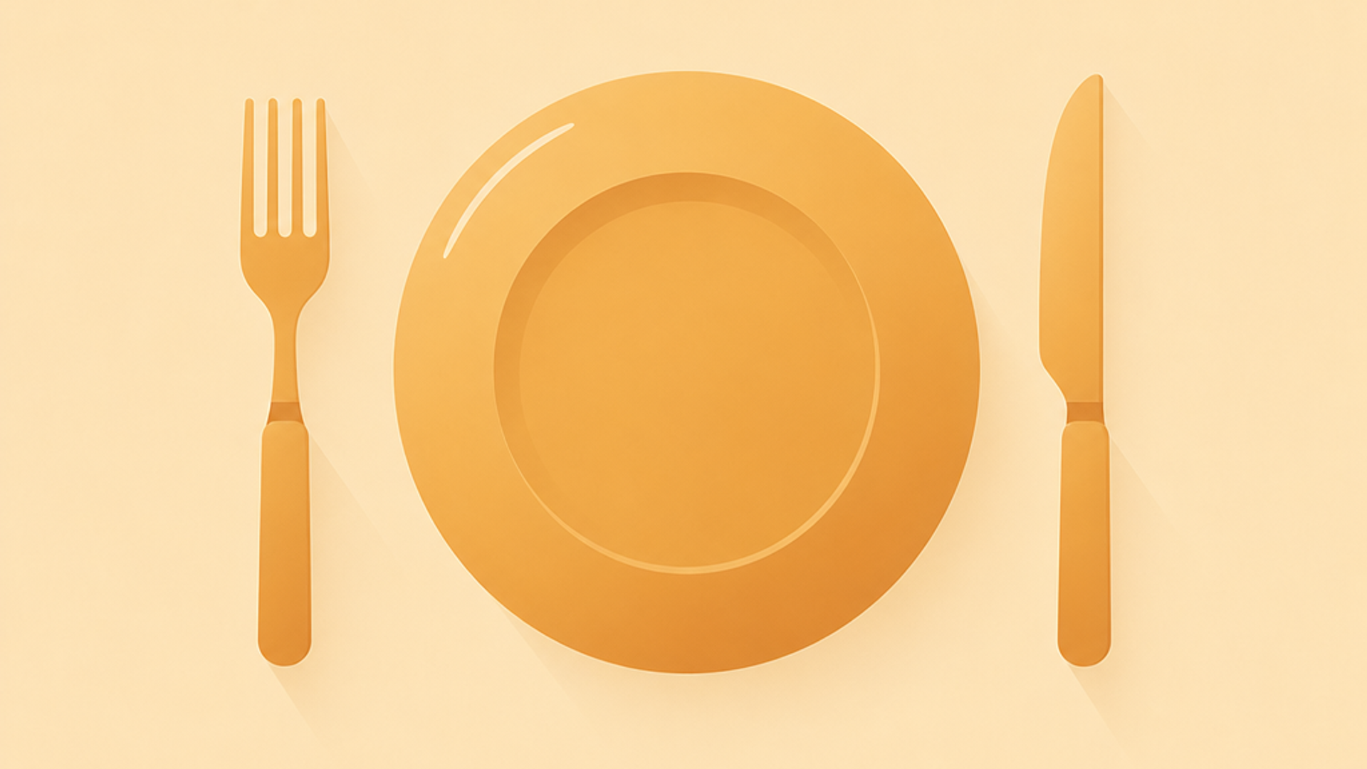 Flat illustration of a dinner plate with a knife and fork, for a guide on how many calories to eat on Mounjaro