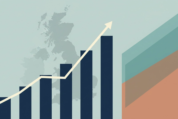 Bar chart with rising line