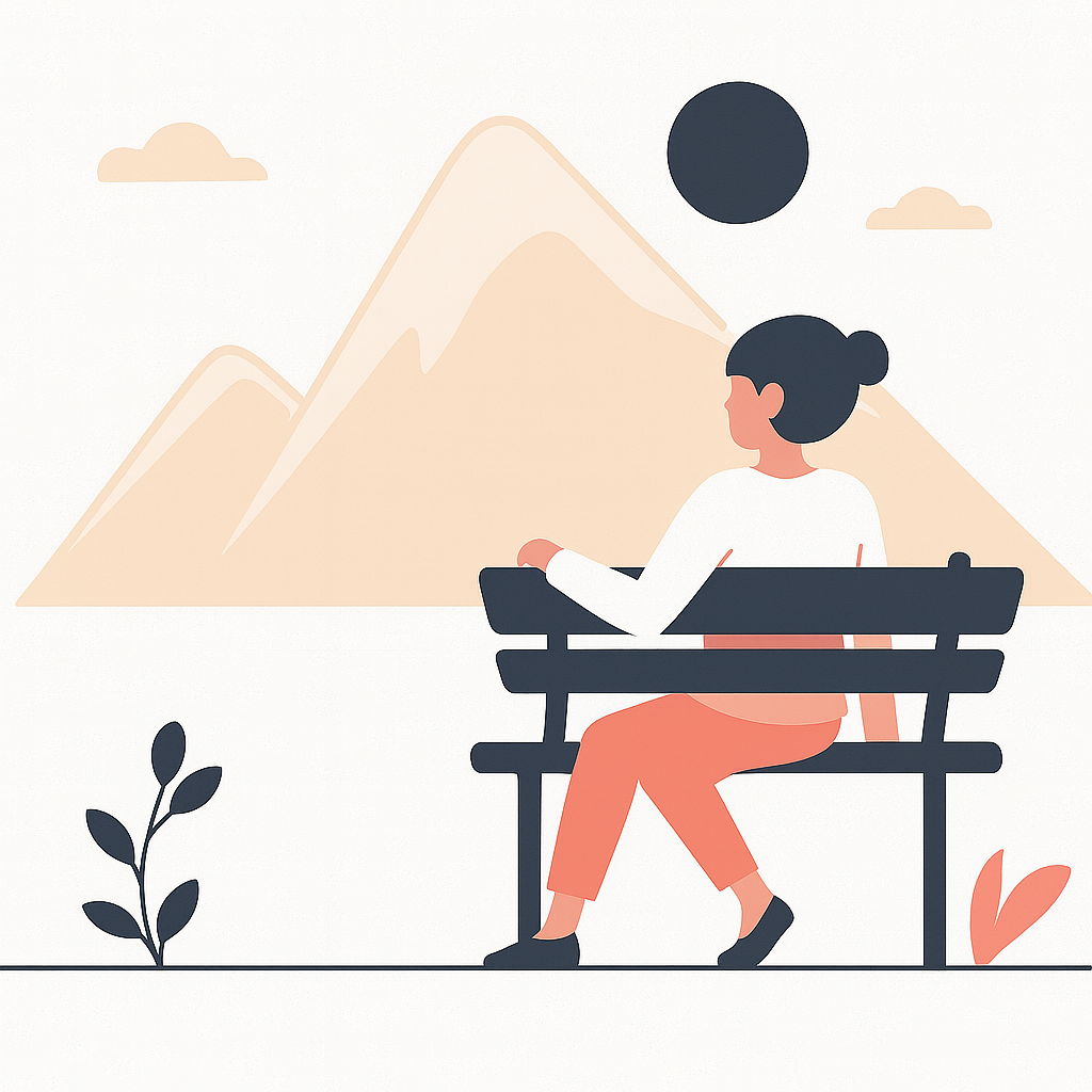 person thinking on bench