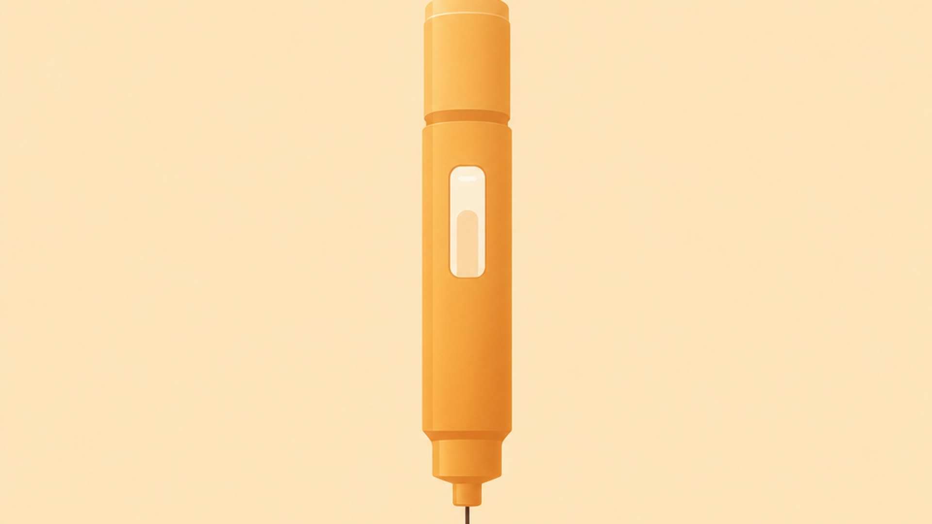 Flat vector illustration of a weight loss injection pen, illustrating a Wegovy vs Ozempic comparison