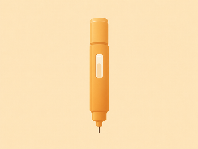 Flat vector illustration of a weight loss injection pen, illustrating a Wegovy vs Ozempic comparison