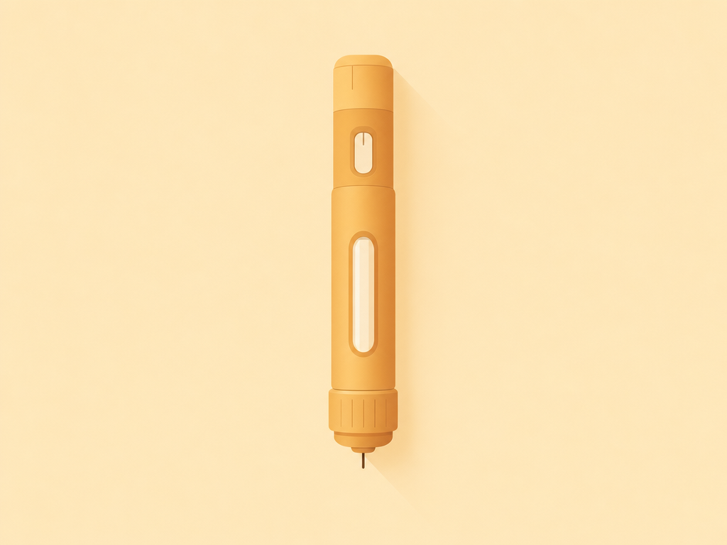 Survodutide injection pen illustration, a next-generation GLP-1 and glucagon weight loss treatment