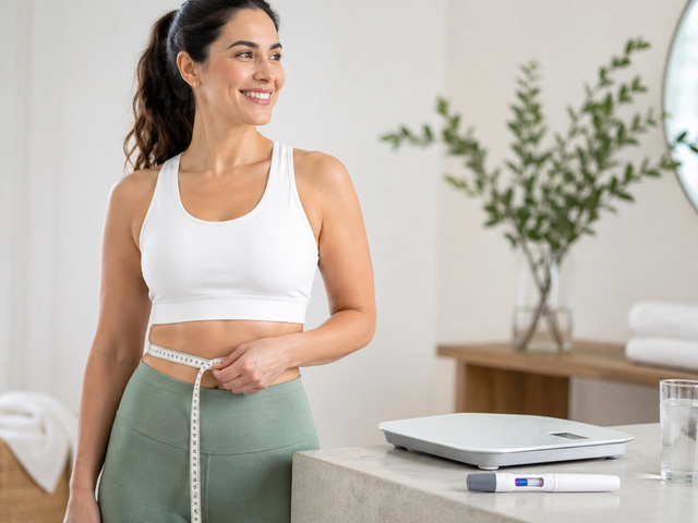 Woman with a tape measure around her waist