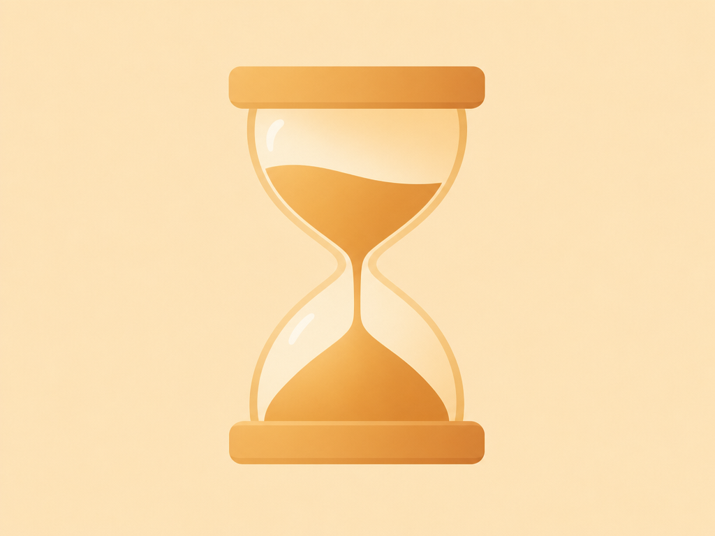 Amber hourglass illustration representing how long Mounjaro takes to work