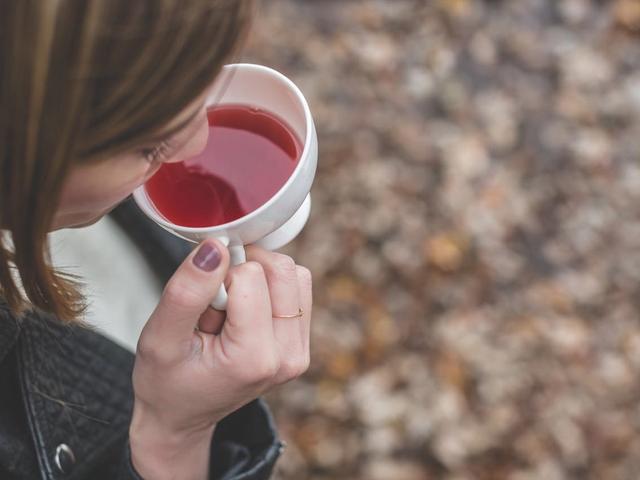 Woman drinking tea