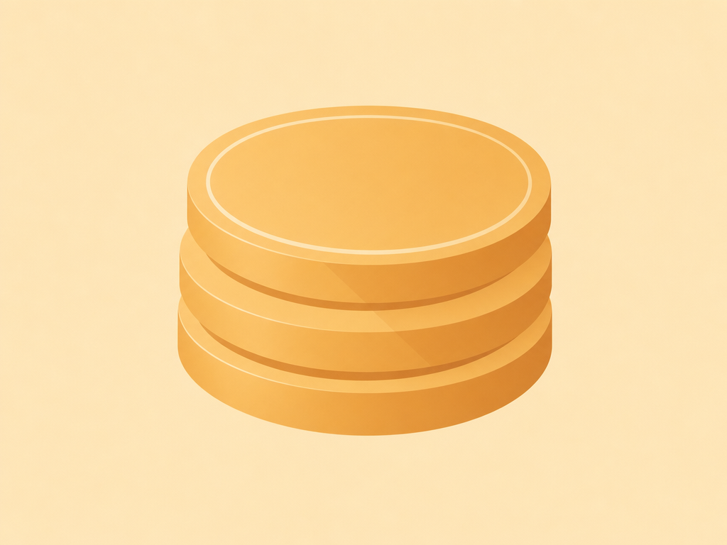 Flat amber illustration of a stack of coins representing Morrisons Mounjaro prices in the UK