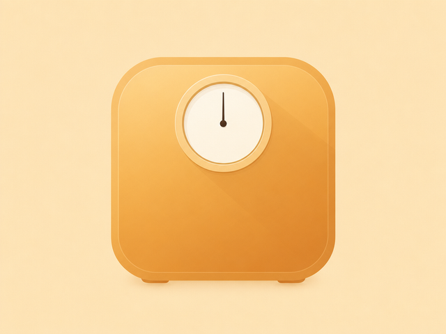 Warm amber flat-vector bathroom scale, illustrating weight gain with sertraline