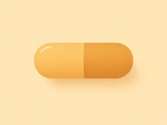 Flat-vector amber illustration of a supplement capsule, representing magnesium bisglycinate vs magnesium glycinate
