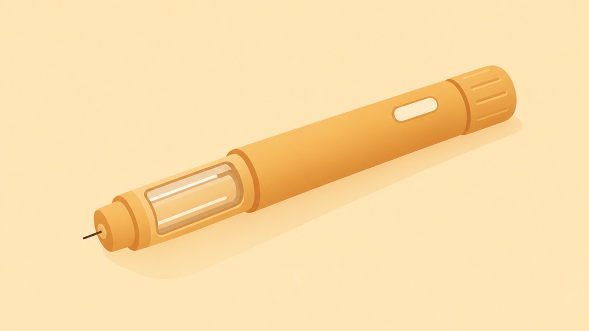 Warm illustration of a weight loss injection pen representing taking Mounjaro and HRT together