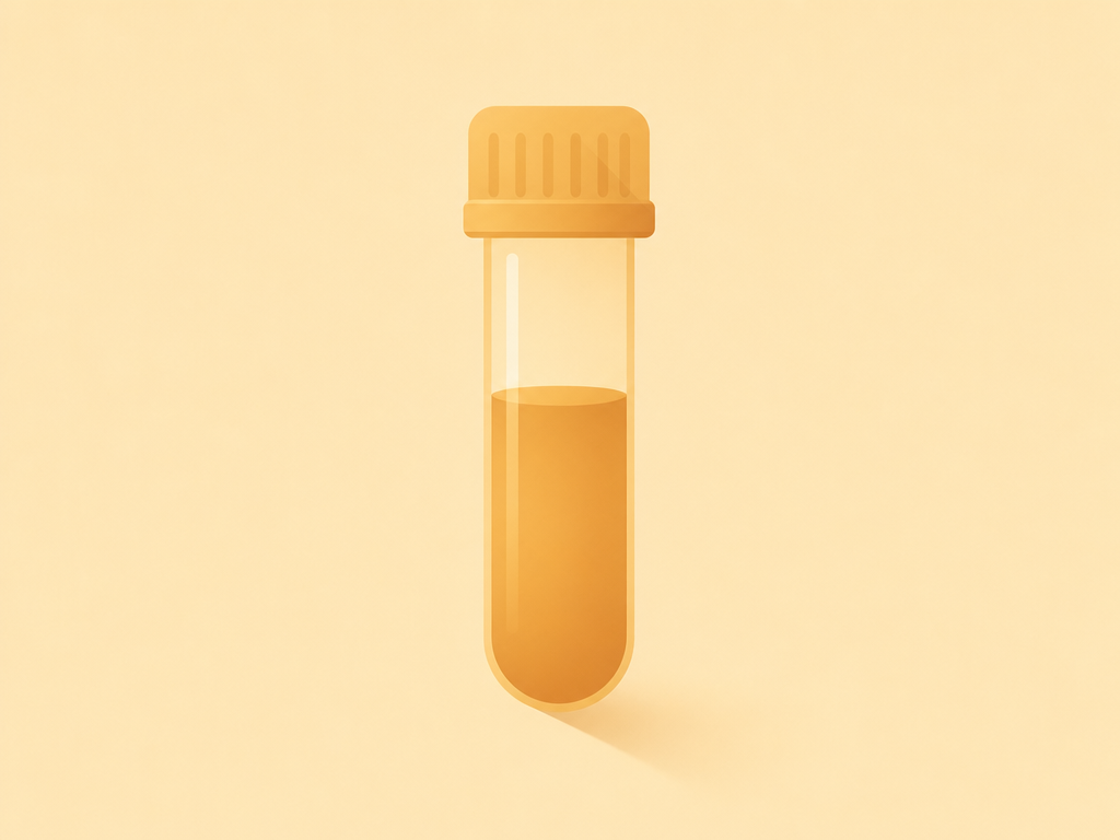 Flat illustration of a blood test vial, used for an HbA1c normal range guide