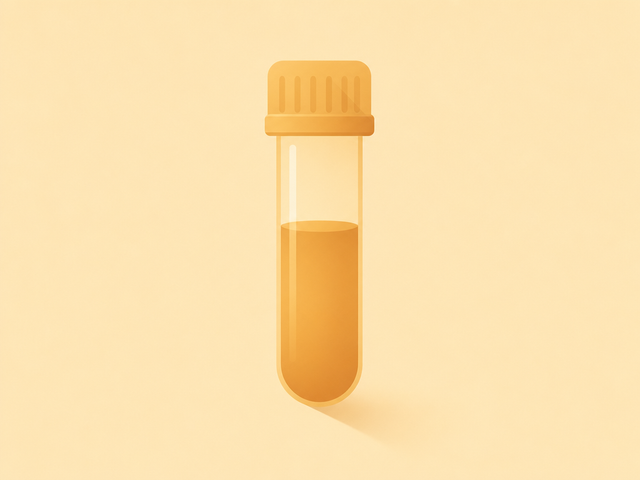 Flat illustration of a blood test vial, used for an HbA1c normal range guide