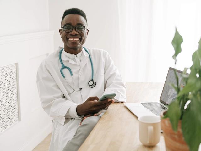 Doctor smiling at camera