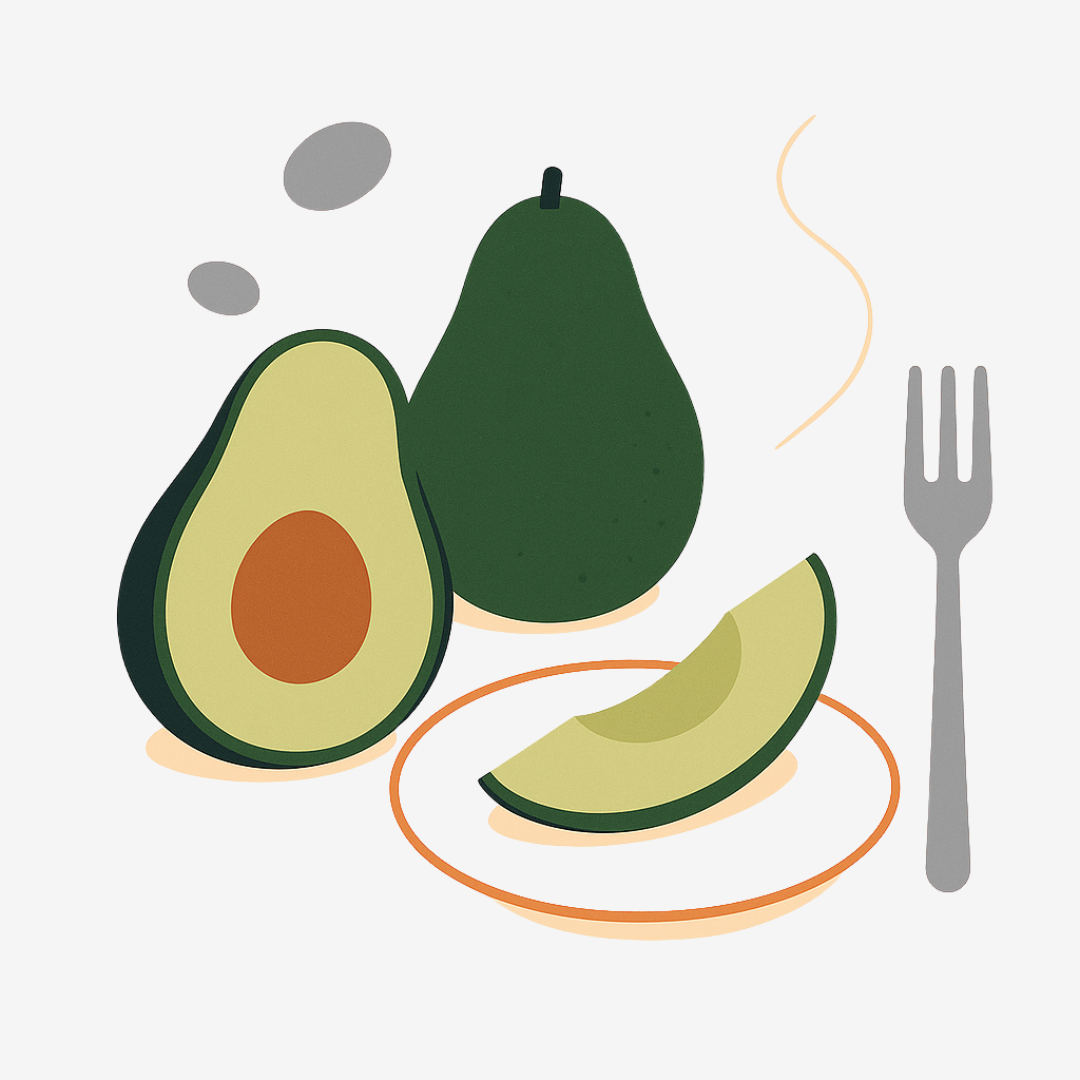 Avocados on a plate